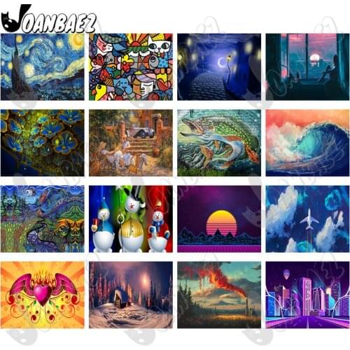 Cartoon Animal 5D Diy Diamond Painting Abstract Landscape Round Diamond Art Mosaic Home Room Wall Decoration Accessories