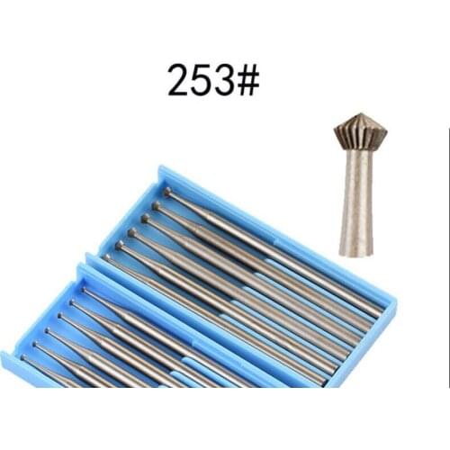 6Pcs/Box Germany Brand Burs for Gem Setting,Dental Drill Bur for Jewelry Polishing & Engraving Tools Set thick ufo shape # 253 model