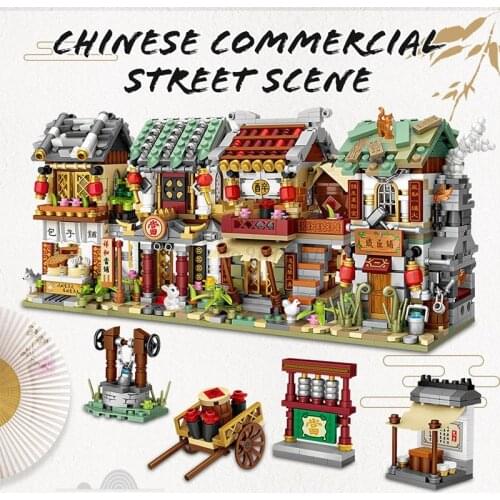 2021 New Mini China Street Old Streets Baozipu Olds Tavernm Street View Series Architecture Diy Kits Kids Educational Toys Gift
