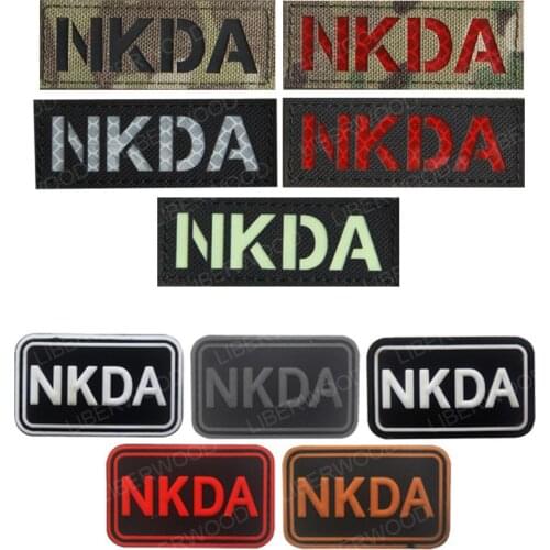 NKDA No Known Drug Allergy Patch Infrared Reflective IR Patch Badges PVC Military Stickers Applique for Clothes, Vest