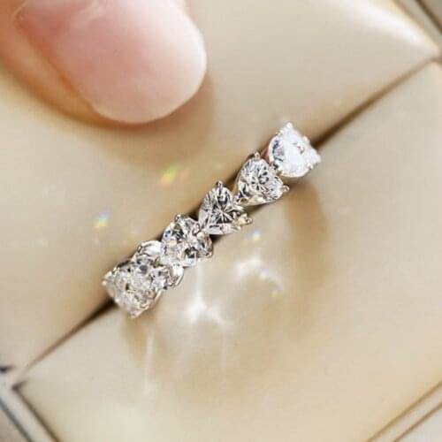 2020 New Trendy Female Luxury 925 Sterling Silver Wedding Engagement Ring Cute Heart Zircon Promise Rings For Women Fine Jewelry