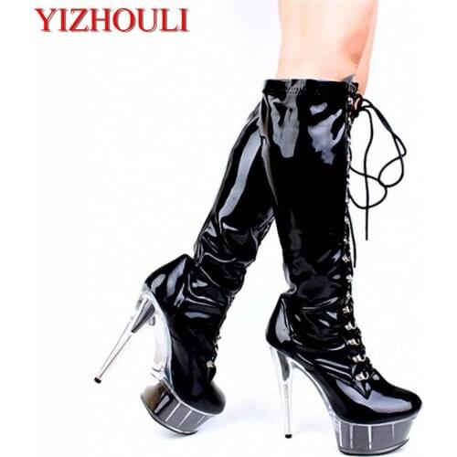 Professional design of the new pink line ladies with high heels, color core spareribs boots, style unique photo Dance Shoes