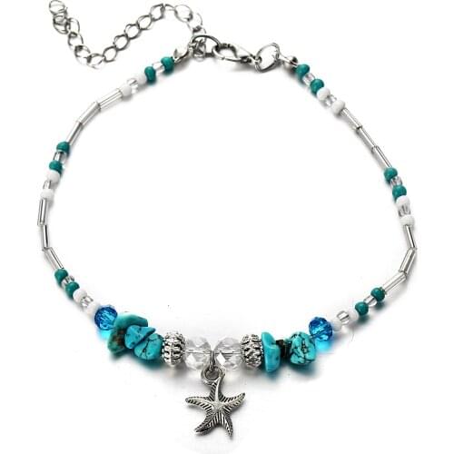 Shell Beads Starfish Womens Anklet Beach Anklet Legs Handmade Bohemian Anklet Jewelry Sandals Gift Accessories