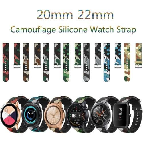 Sport Silicone Band For Amazfit Huawei Samsung Galaxy Watch Active2 46mm 42mm Gear S3 Strap Replacement Strap 20/22mm Watchband