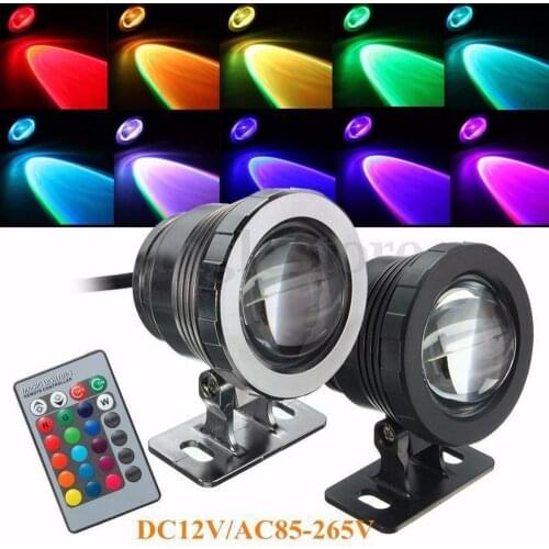 RGB LED Underwater Lights Waterproof Flood Light Underwater Spot Light Remote Controller Spot Lights Pool Decorative Lights