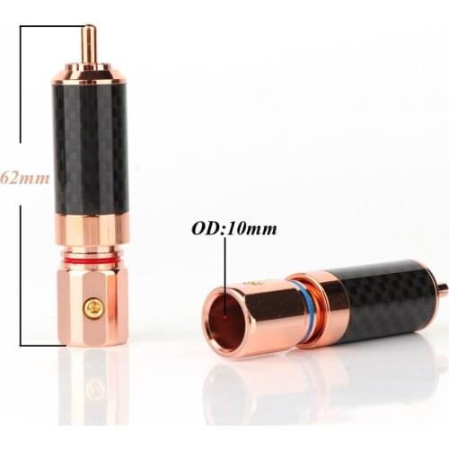 Hight Quality 4pieces Rose Gold Plated RCA Audio Plug Connector Screw Locking RCA Plug