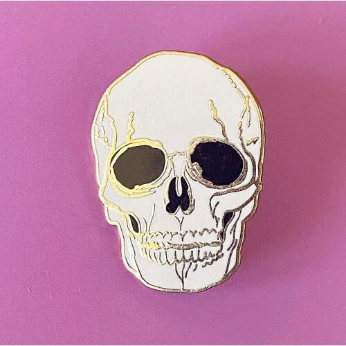 Halloween Gothic Skull Skeleton Enamel Brooch Pin Backpack Hat Bag Lapel Pins Badges Women Mens Fashion Jewelry Accessories