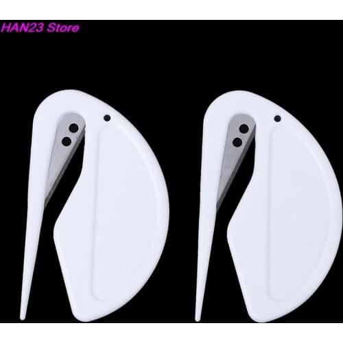 2pcs Mini Sharp Letter Envelope Opener Safety Papers Guarded Cutter Blade Office Supplies Plastic Letter Opener
