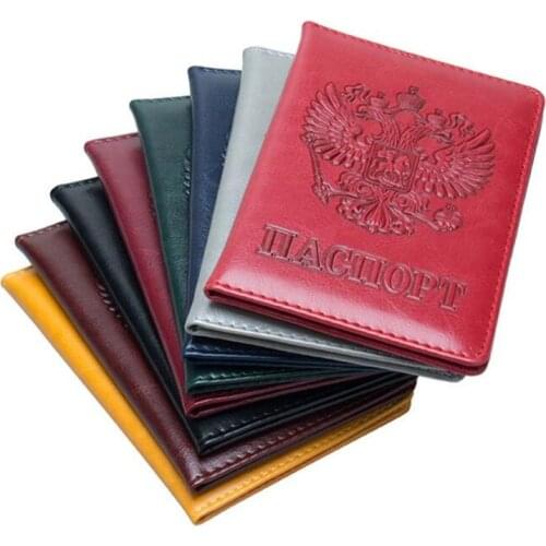 1PCS New High Quality Passport Cover for Men Women Travel Passport Case Russia Travel Document Cover SIM Passport Holders