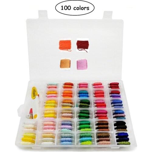 139Pcs/Set 100 Colors 8m Embroidery Thread Cross Stitch DIY Floss Filament Threads High Strength Sewing Tools