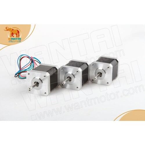 3PCS Wantai Nema17 Stepper Motor 42BYGHW609-X Single Flat Shaft 4000g.cm 40mm 1.7A 4-Leadwith ConnectorReprap,3d printer