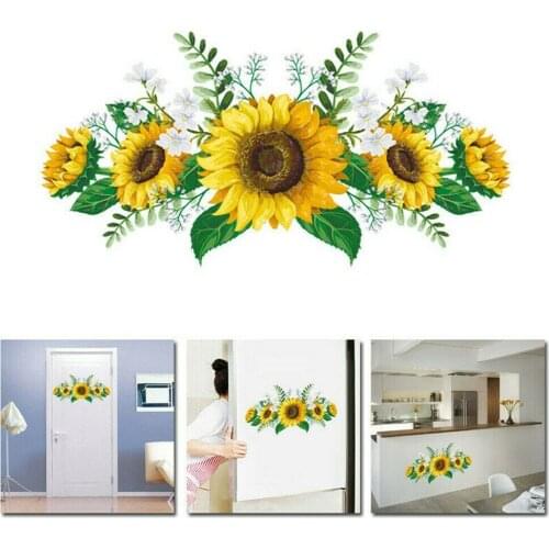 30*60cm Sunflower Wall Sticker Creative Wall Self-adhesive Wall Paper Wall Window Kitchen Small Fresh Decoration