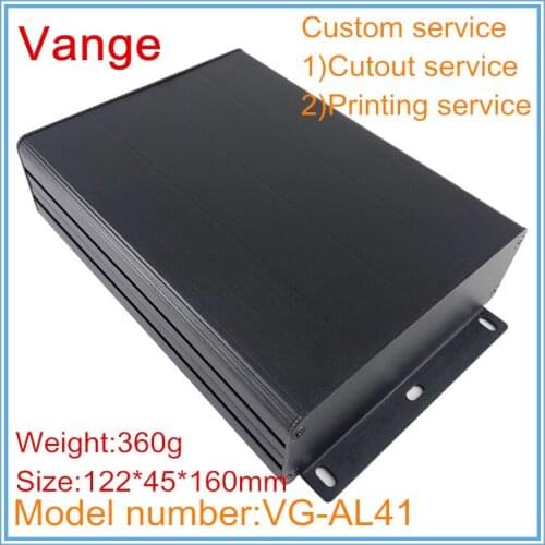 4pcs/lot black extruded profiles chassis box 122*45*160mm 6063-T5 Aluminum project box enclosure wall-mounted for launcher PCB