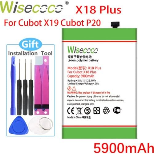 WISECOCO 5900mAh Battery For Cubot X18 Plus X19 Cubot P20 Phone In Stock High Quality +Tracking Number