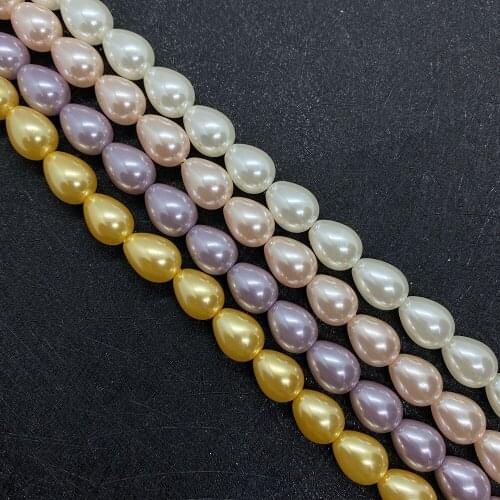 Natural Shell Beads Dyed Drop-shaped Fashion Exquisite Beaded Spacer Beads Designer Necklace Bracelet Accessories Wholesale