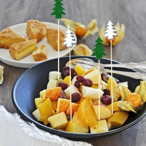 Snowflake Bamboo Appetizers Food Tapas Fruit Cocktail Sticks for Kitchen