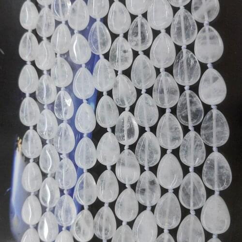 13x18mm Natural Semi-precious Stone Loose Beads White Crystal Waterdrop Shape DIY for Making Bracelet Necklac Accessories