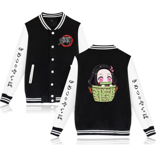Demon Slayer Kimetsu no Yaiba Baseball Jacket anime streetwear Coat fleece tracksuit mens coats and jackets plus size clothes