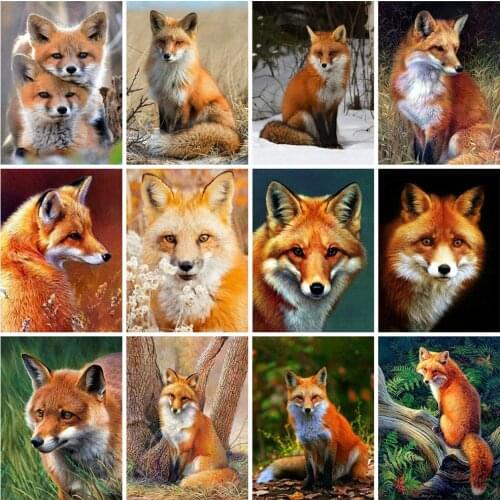 EverShine 5D Diamond Painting Fox Cross Stitch Diamond Embroidery Sale Mosaic Animals Handwork Art Hobby Gift Home Decoration