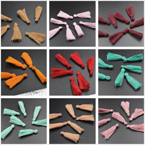 FLTMRH 27-30mm 50PCS Tassels Cotton Charms Imitation Silk Satin tassels Pendant for Making Bracelet & Earring Jewelry