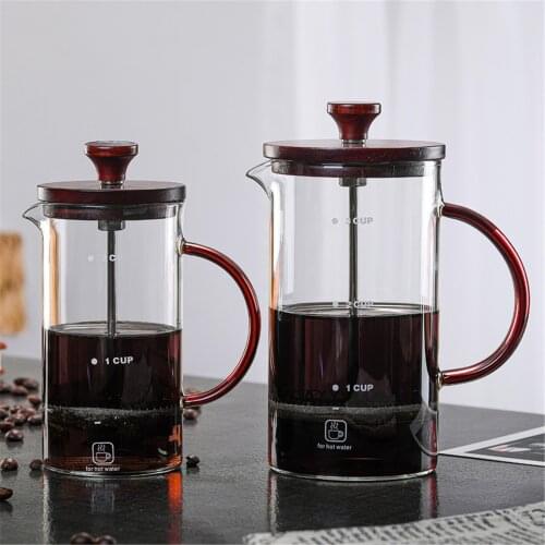 French Press Coffee Maker 14oz Stainless Steel Heat Resistant Glass Coffee Plunger Classic French Press Coffee Tea Maker Glass