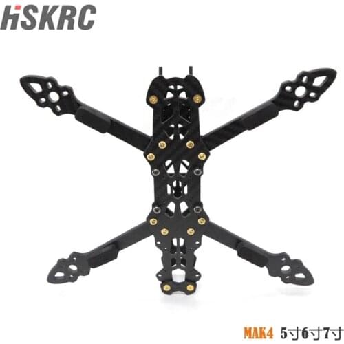 HSKRC MAK4 5/6/7 inch four axis through machine carbon fiber rack Freestyle FPV aerial drone for RC Drone FPV Racing