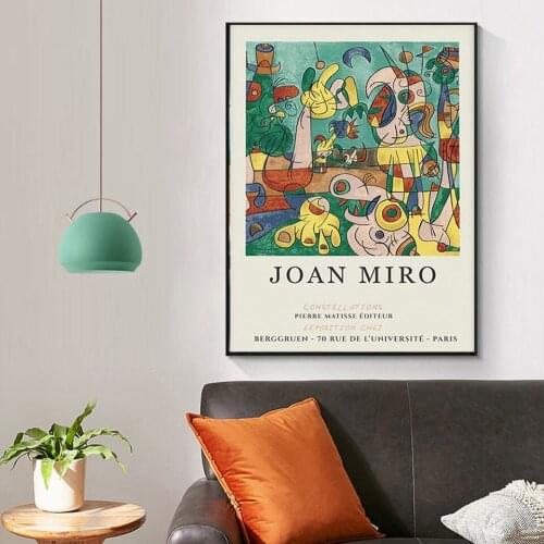 Joan Miró Art Exhibition Poster, Paris Bergeren Canvas Painting, HD Nordic Modern Home Decoration