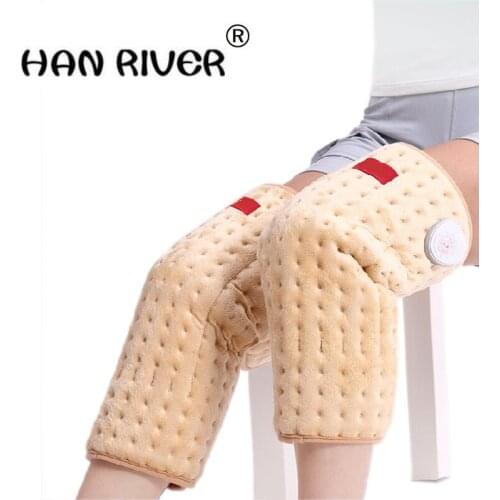 Health Care 1 Pair Electric Heating Knee Pads moxibustion Hot compress Therapy Arthritis Rheumatism 220V 100W Adjustable Tempera