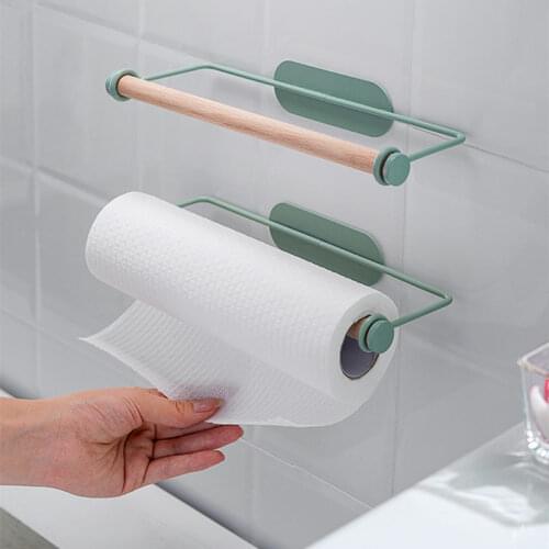 Iron Lazy Rag Rack Towel Hanger Roll Paper Cling Film Holder Cupboard Cabinet Door Back Hanging Storage Rack Kitchen Accessories