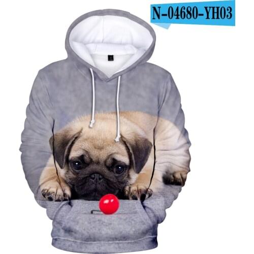Kawaii French Bulldog 3d Hoodies Sweatshirts kpop 2019 Harajuku Kids Autumn Winter oversized hoodie Cute Dog streetwear clothes