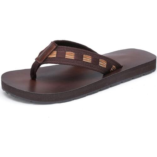 2021 New Arrival Summer Men Flip Flops High Quality Beach Sandals Anti-slip Zapatos Hombre Casual Soft Bottom Beach Shoes Cheap