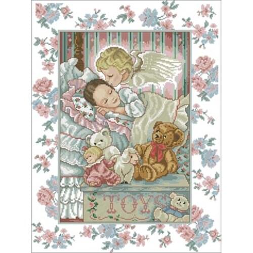 Girl has a good dream patterns counted 11CT 14CT 18CT Cross Stitch Sets DIY Chinese Cross-stitch Kits Embroidery Needlework