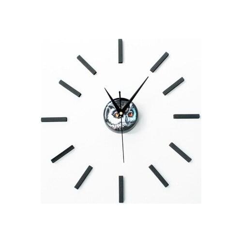 New Arrival Owl Design sticker EVA 30CM-60CM kitchen wall clock colour large decorative 3d diy wall clock big clock