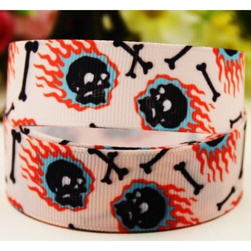 22mm 25mm 38mm 75mm Halloween cartoon printed Grosgrain Ribbon party decoration 10 Yards X-04488