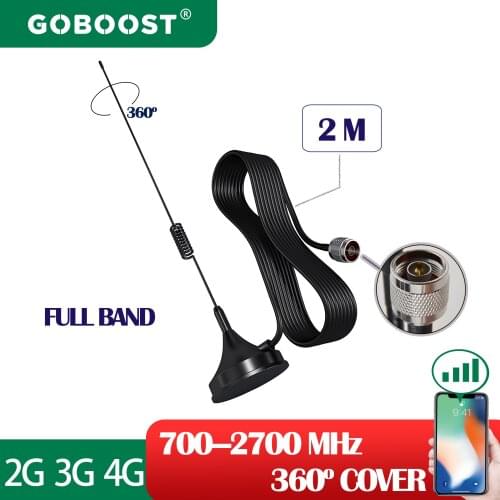 GOBOOST 3G 4G Network Cellular Signal Booster Indoor Antenna 700mhz-2700 mhz For Internet Amplifier LTE DCS WCDMA 900 1800 2100