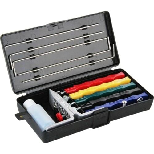 Cutter Sharpener Deluxe 5 Whetstones Set Sharpening System Portable Durable Tool JA55