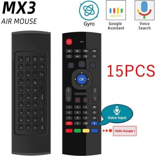 High quality 2.4G MX3 Air Mouse Smart Voice Remote Control Wireless Keyboard IR Learning Air Mouse MX3
