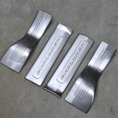 High quality stainless steel inside Scuff Plate/Door Sill Protector Sticker For 2013-2018 Ford Explorer(4pc)