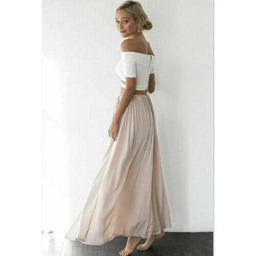 Summer Women Casual Shirts 2019 New Women Summer Casual Solid Boho Long High Waist Loose Split Skirts