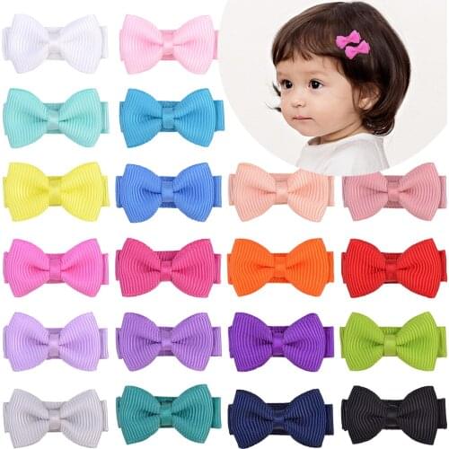 1Piece 1.2 Inch New Small Hair Clips Covered Clip With Colorful kid Grosgrain Ribbon Hairpin Hairgrip headwear Hair Accessories