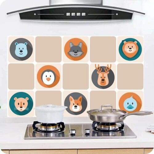 1PCS 75*45cm Kitchen Oilproof Removable Wall Stickers Aluminum foil Art Decor Home Decal Fruit oil stickers wall stickers