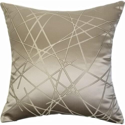 Soft BEIGE Geometric Lines Fashion Decorative Home Bedding Pillow Case woven 45x45 cm Interior Sofa Chair Cushion Cover 1pc/lot