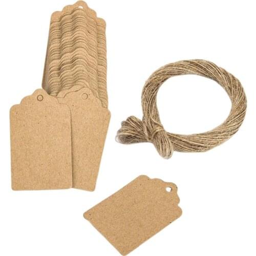 100pcs Lacy Blank Kraft Paper Tags Noel Noel Noel Hanging Labels