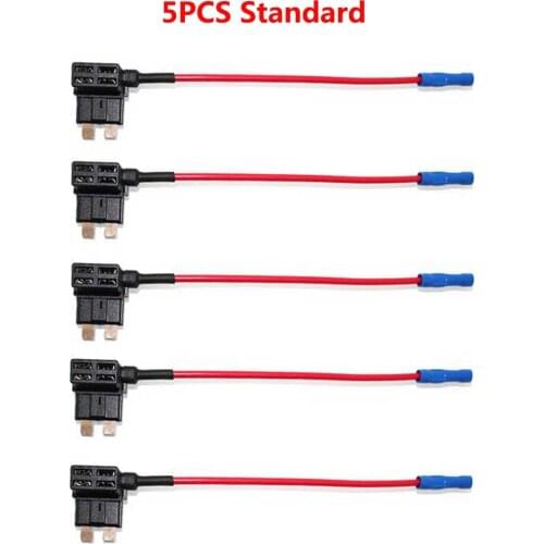 5PCS Add-a-circuit Medium Car Automobile Blade Fuse Holder Electric Appliance Fuses Tap Adapter,10A Standard Fuse Optional