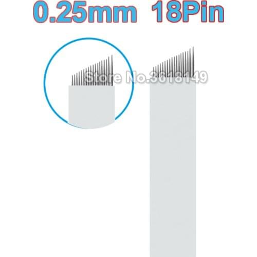 500pcs 0.25mm 15 16 17 18 19 Flex Microblading Needles Permenent Makeup Pins Lamina Agulhas Tebori for Tattoo Manual Eyebrow Pen