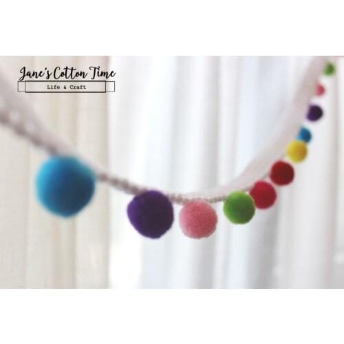 7 colors mixed pompom trim 2cm ball diameter 3cm wide fringe trim 3yards/lot handmade materials,clothing accesory