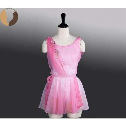 Fltoture AT1274 Ballet Performance AMor Costumes Girls Pink Color Skirt Woman Lycra Bodies Chiffon Skirts Cupid Stage Wear