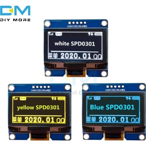 IPS 1.54 inch 5Pin OLED Screen Display Module White Blue Yellow 128x64 SPI Interface SPD0301 Driver IC Adapter Board for arduino