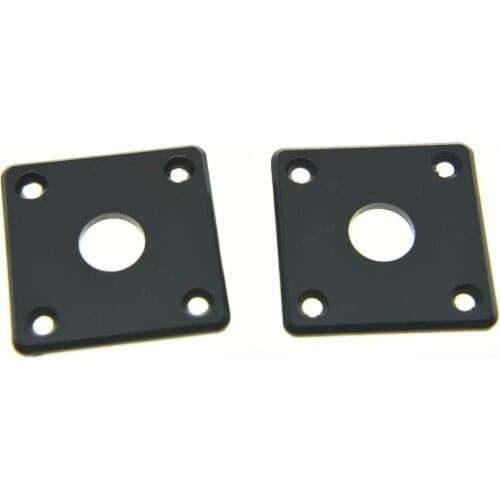 KAISH Guitar Jack Plate Square Flat Base Plastic Black