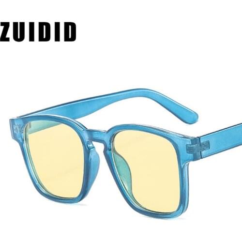 Classic Candy Color Square Frame Sunglasses Women Retro Pink Yellow Clear Lens Men Fashion Outdoor Driving Sun Glasses UV400